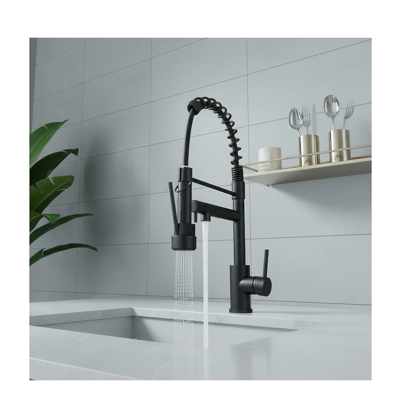 Phying Kitchen Faucet with Pull Down Sprayer, Touch On Single Handle 2- Function Stainless Steel Spring Neck