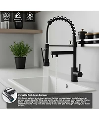 Phying Kitchen Faucet with Pull Down Sprayer, Touch On Single Handle 2- Function Stainless Steel Spring Neck