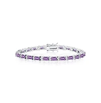 Simona Sterling Silver, Emerald-Cut Gem Bracelet