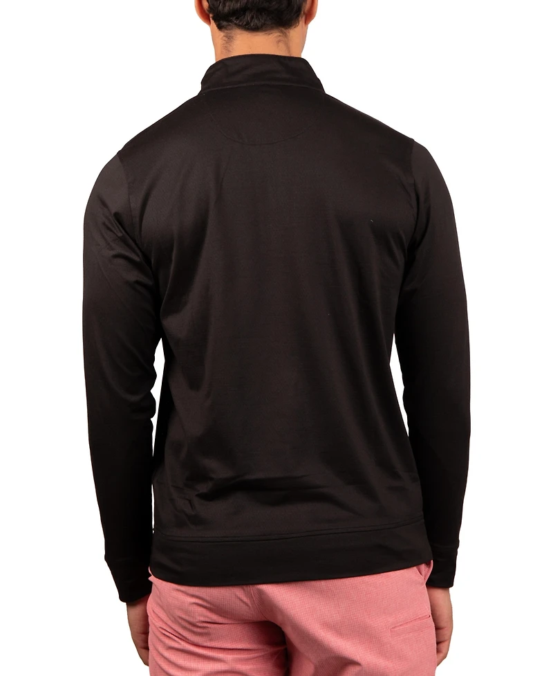 TailorByrd Men's Solid Mesh Quarter Zip