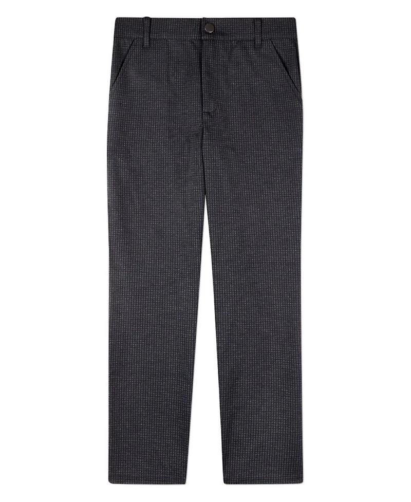 MeMoi Little Boys Houndstooth-Print Rayon-Blend 2-Pocket Stretch Knit Dress Pants