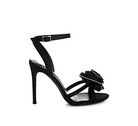 London Rag Women's Candela Floral Rhinestone Accent Heel Sandals