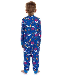 Sesame Street Kids Super Grover Character 1PC Front-Zip Footless Sleeper Pajama