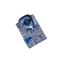 Elie Balleh Men's Slim Fit Modern Paisley Print Button-Down Shirt