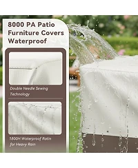 Pocassy Rectangle Patio Furniture Cover Waterproof Outdoor Dining Table and Chair Cover Anti-uv Outside Sectional Sofa Set Covers