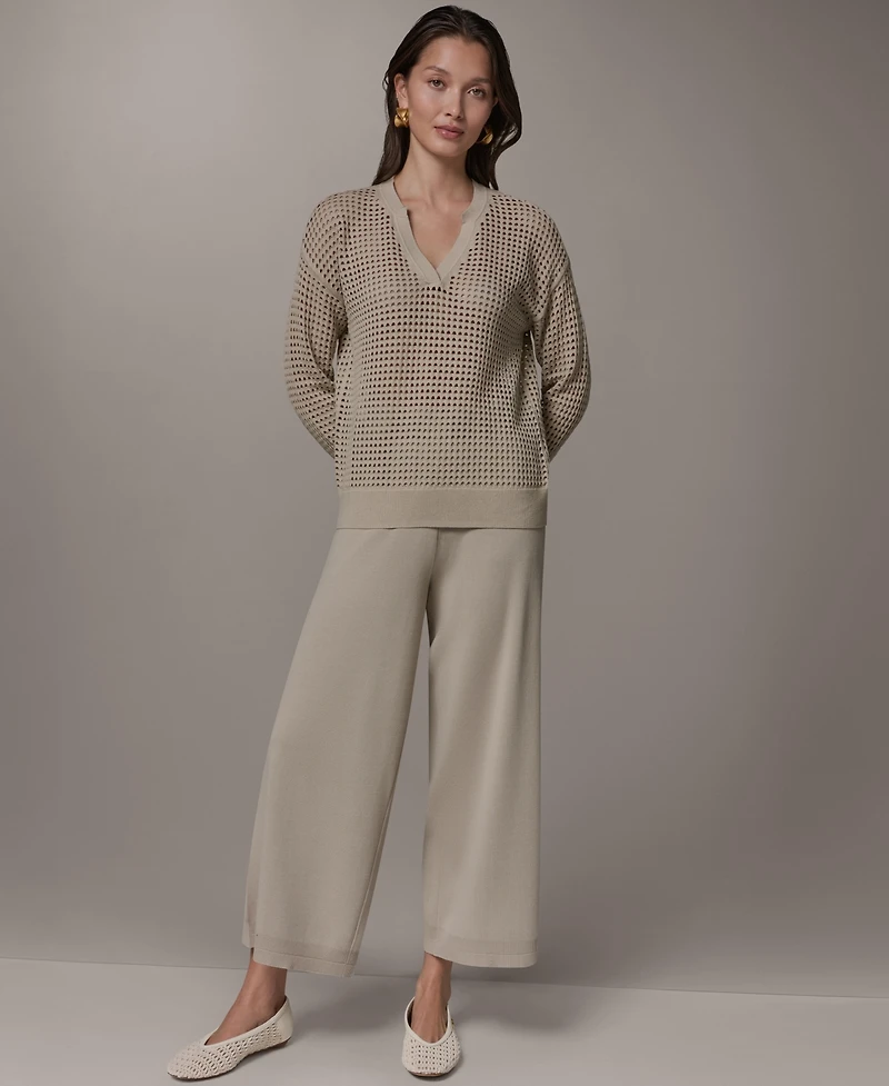 Donna Karan Weekend Women's Long-Sleeve Pointelle Sweater