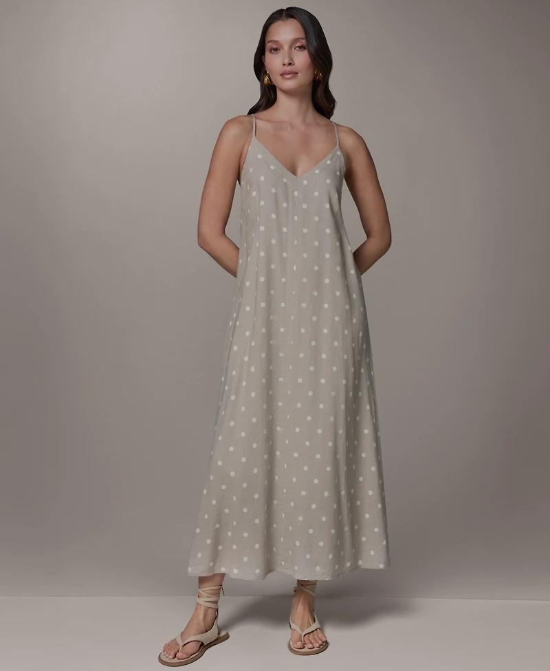 Donna Karan Weekend Women's Printed V-Neck Midi Dress