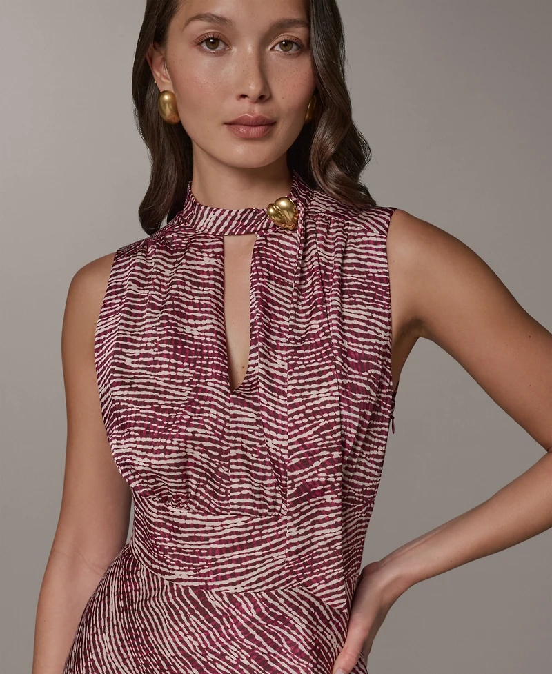 Donna Karan New York Women's Sleeveless Printed Midi Dress