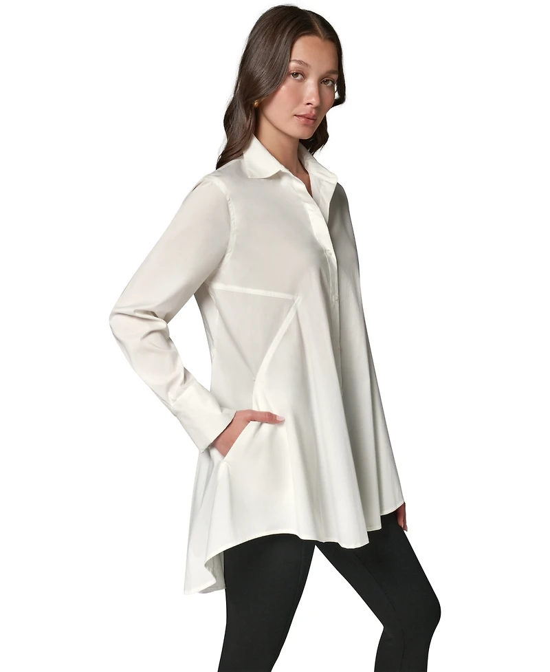 Donna Karan New York Women's A-Line Button Down Poplin Tunic