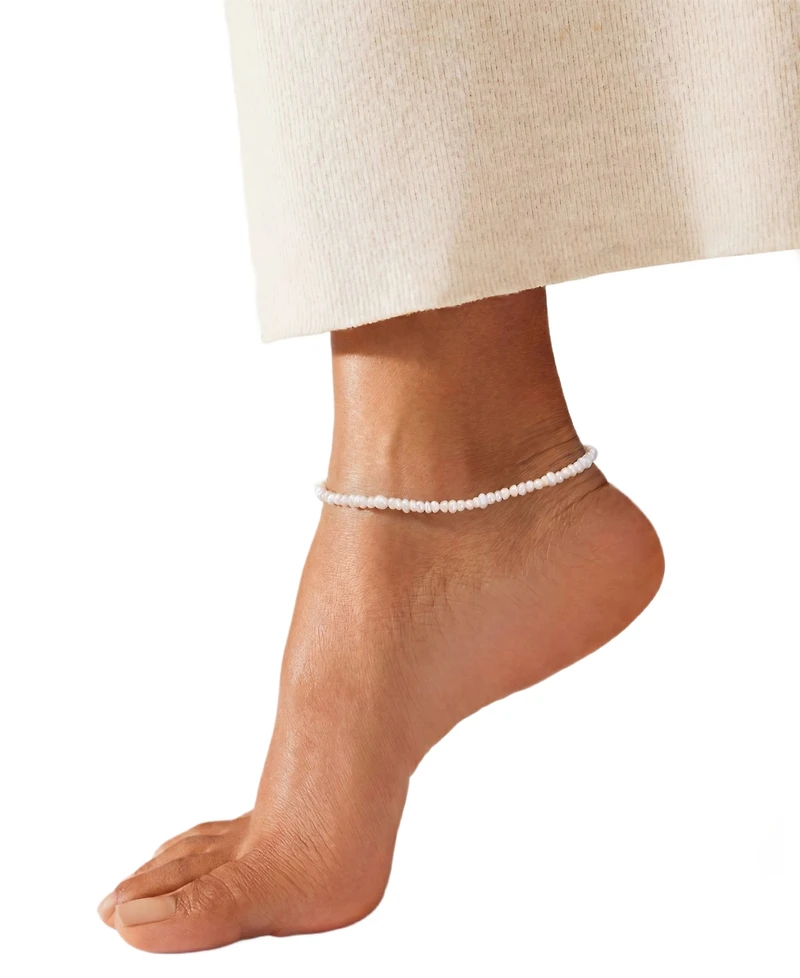 St. Moran Tarnish-Resistant Natural Keshi Freshwater Pearl Rena Anklet