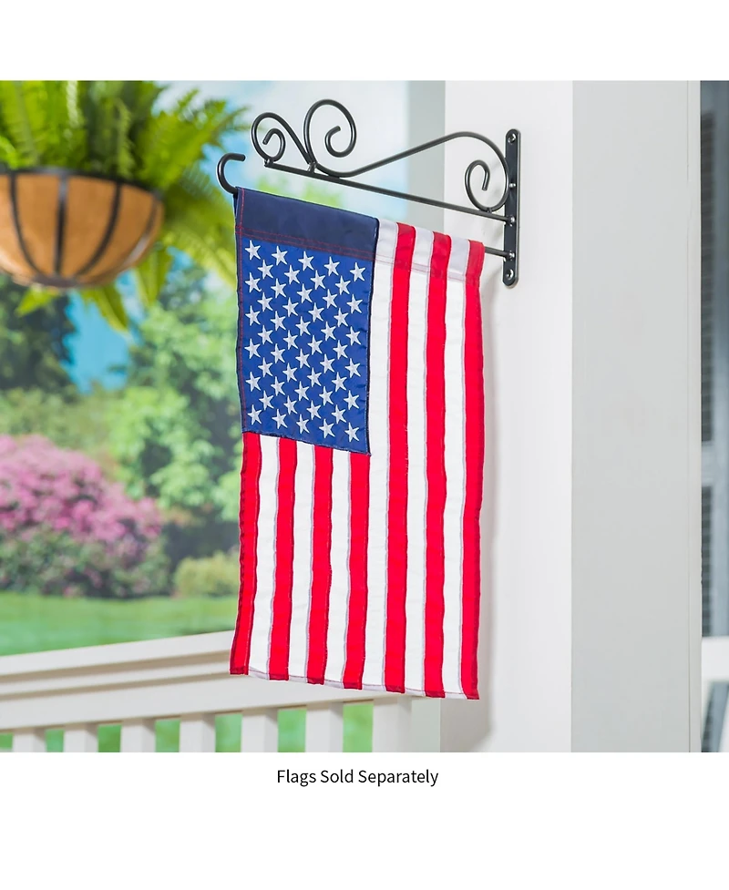 Evergreen Swirl Wall-Mount Garden Flag Hanger- 15.5x6 in Garden and House Flag Accessories