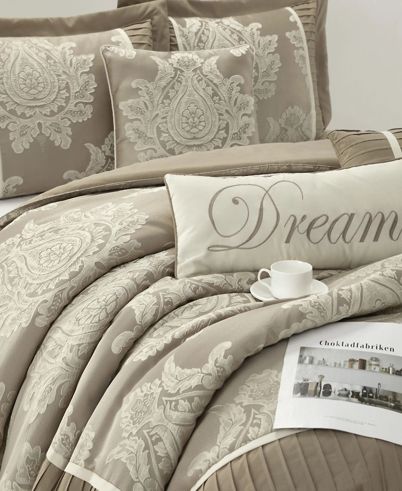 Stratford Park Therese Damask 15-Piece Comforter Set, California King