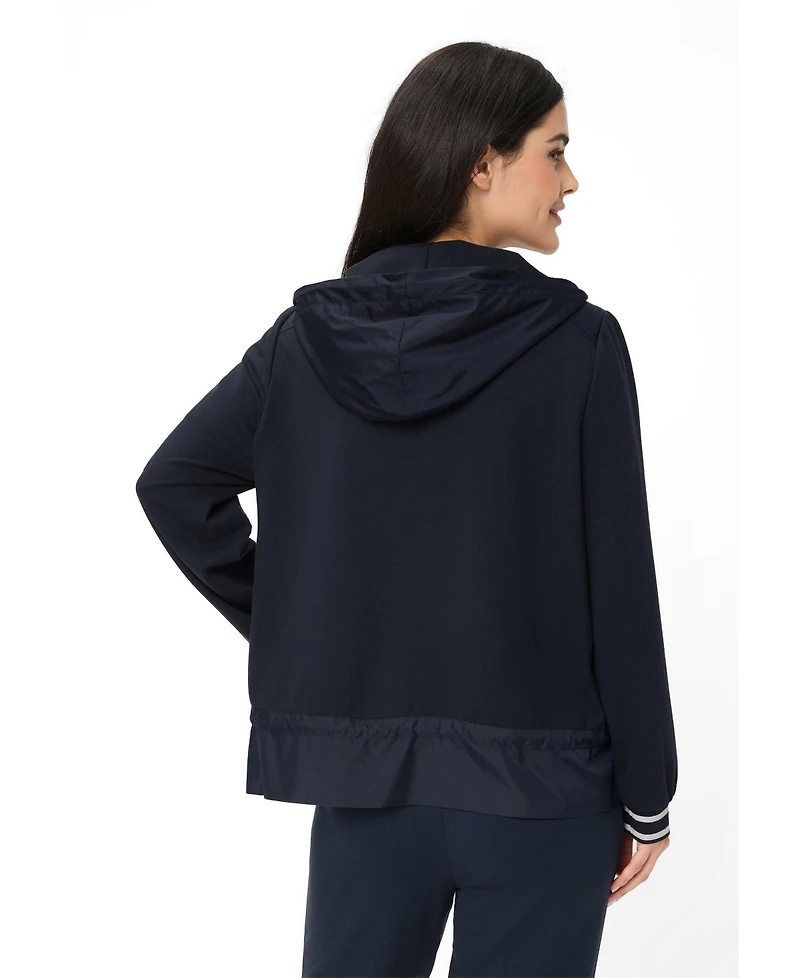 Olsen Women's Mixed Media Hooded Jacket