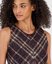 Anne Klein Women's Plaid Tweed A-Line Dress