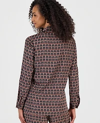 Anne Klein Women's Collared Button-Front Blouse