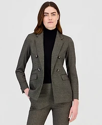 Anne Klein Women's Double Breasted Notched Collar Triple Pocket Blazer