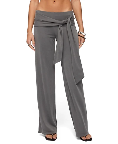 Edikted Women's Xyla Straight Leg Tie Pants