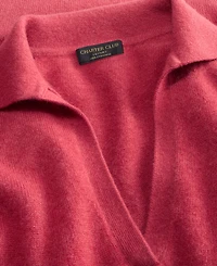 Charter Club Women's Johnny-Collar Cashmere Long-Sleeve Sweater, Macy's Exclusive