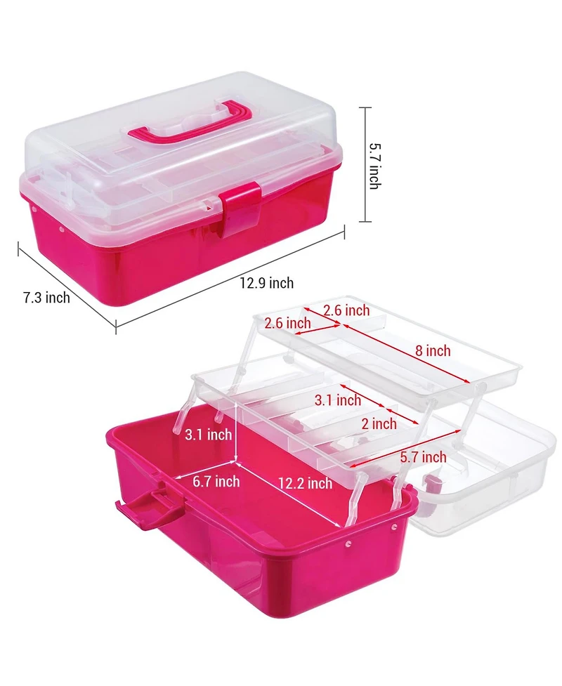 Xdovet Plastic Craft Organizer Storage Box Carrying Case
