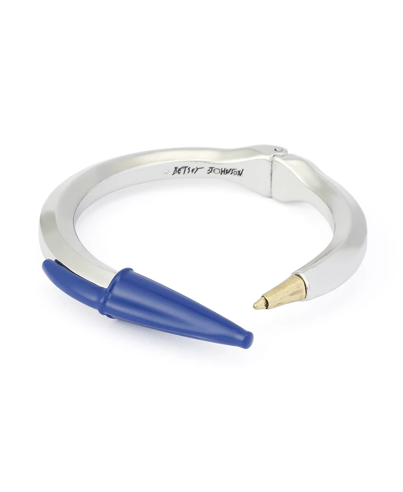 Betsey Johnson Blue Best In Class Classic Pen Bangle Bracelet