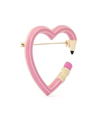 Betsey Johnson Pink Best In Class Heart Pencil Brooch