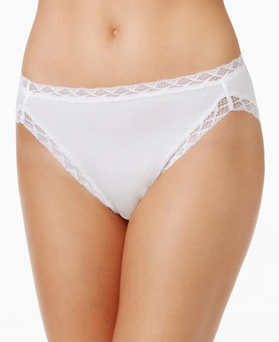 Natori Bliss Lace-Trim Cotton French-Cut Brief Underwear 152058