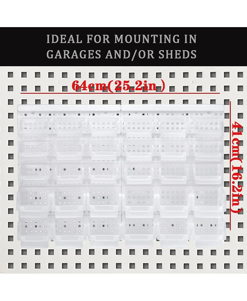 Xdovet Transparent Wall Mounted Organizer Pegboard Storage Bins Nuts Bolts Screws