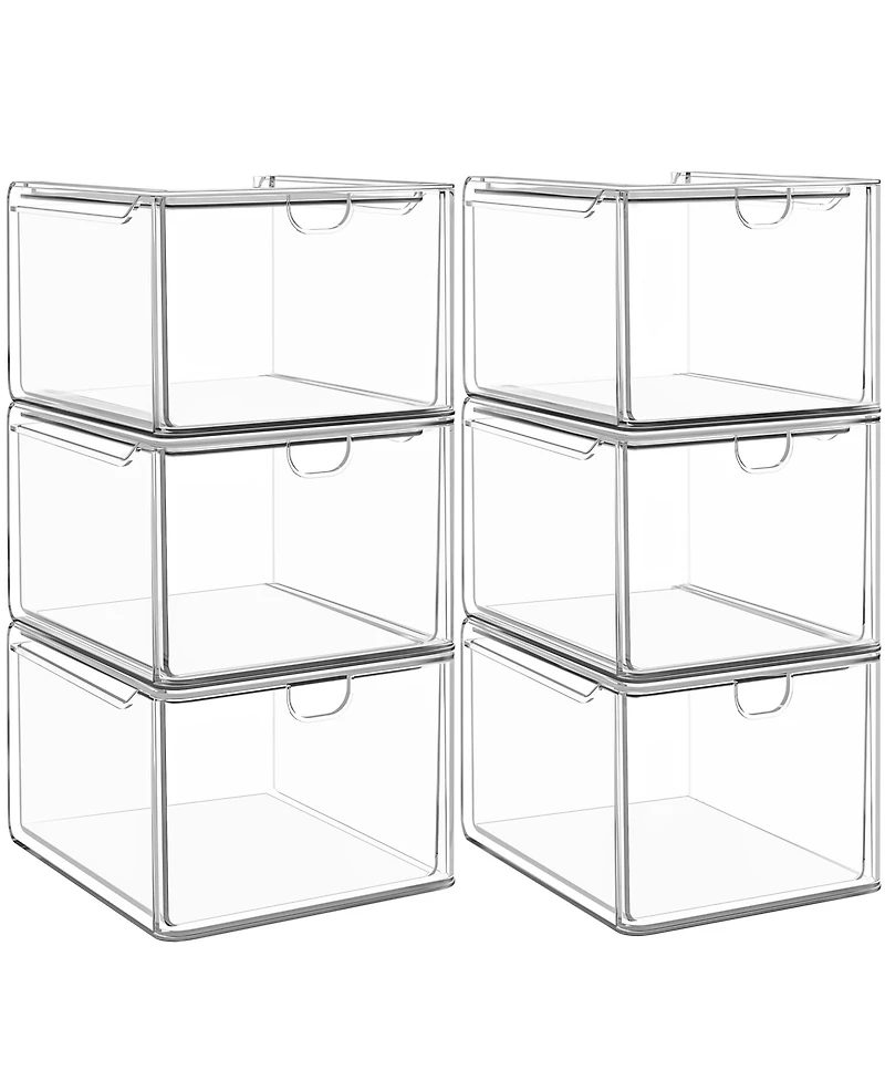 Xdovet Stackable Storage Boxes Organizer Drawers Plastic Home Art Makeup Kitchen Pantry