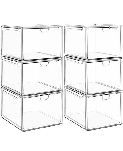 Xdovet Stackable Storage Boxes Organizer Drawers Plastic Home Art Makeup Kitchen Pantry