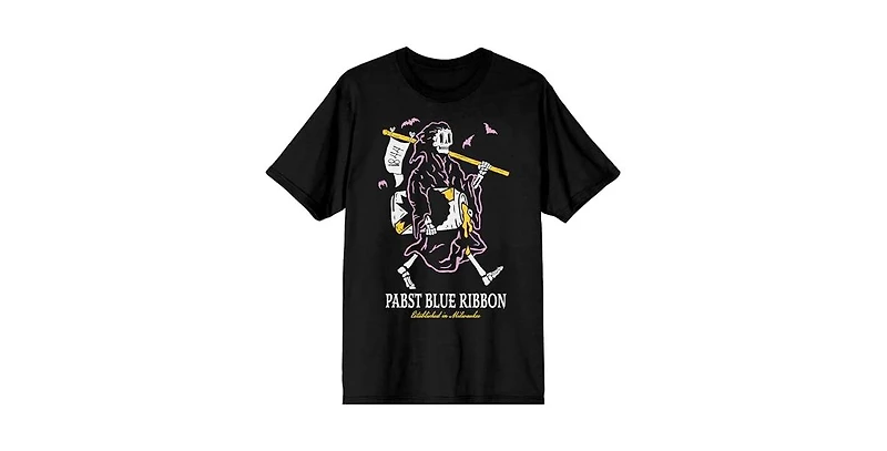 Pabst Blue Ribbon Big & Tall Grim Reaper Black Short Sleeve