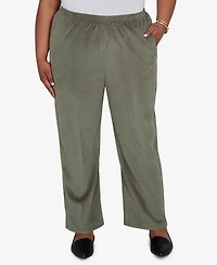 Alfred Dunner Plus Corduroy Elastic Waist Pants