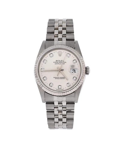 Pre-Owned Rolex Oyster Perpetual Datejust Automatic Watch in Stainless Steel and Gold with Diamond Markers 36mm