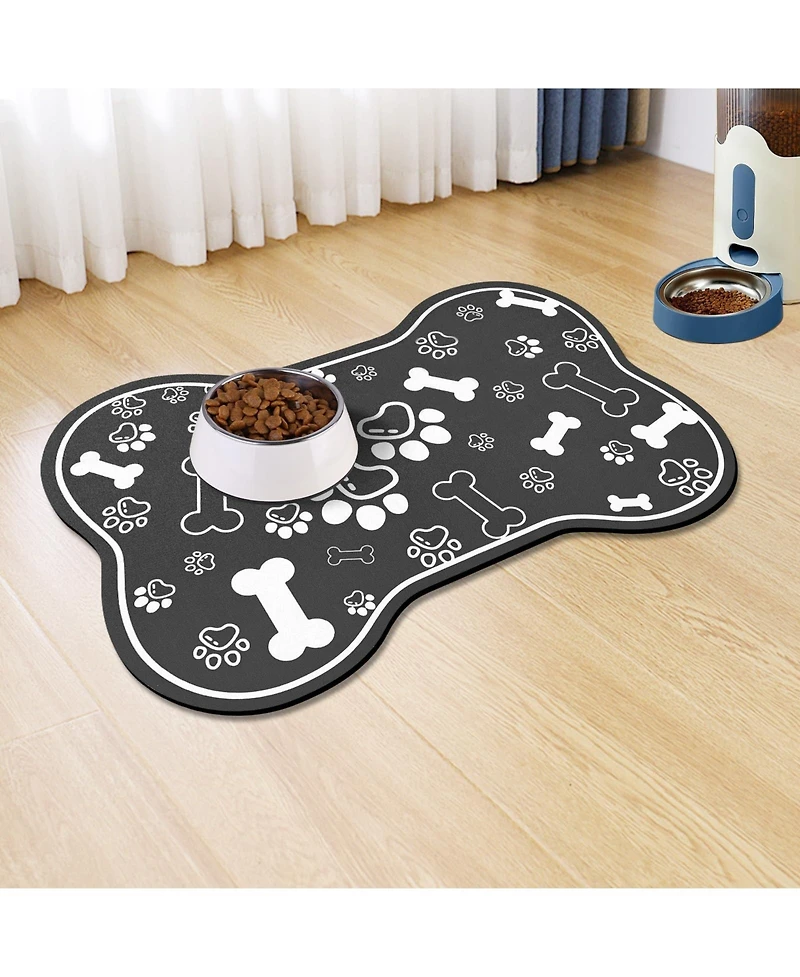 Aronkl Pet Feeding Mat Diatom Mud Quick Absorbent Non-Slip Easy Clean Dog Cat Bowl Placemat