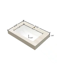 Busdays Inch Roma Travertine Pattern Sintered Stone Countertop with Undermount Ceramic Basin One Pre Drilled Faucet Hole No Cabinet