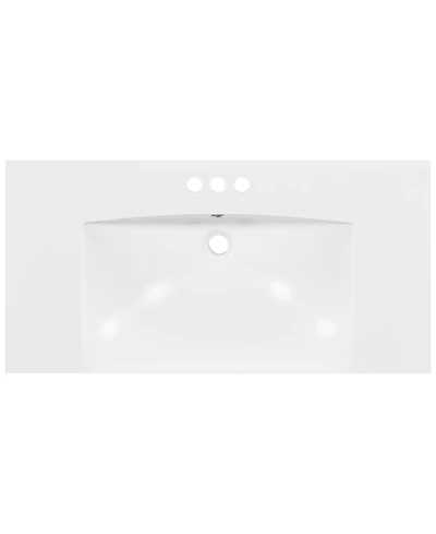 Busdays 36 x 18 Inch Rectangular 3 Hole Bathroom Resin Sink Vanity Top Only Fits 4 Inch Center Faucet No Cabinet No Faucet