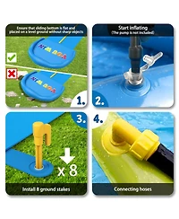 Aofar 32.8Ft Inflatable Water Slide Double Lane Outdoor Play