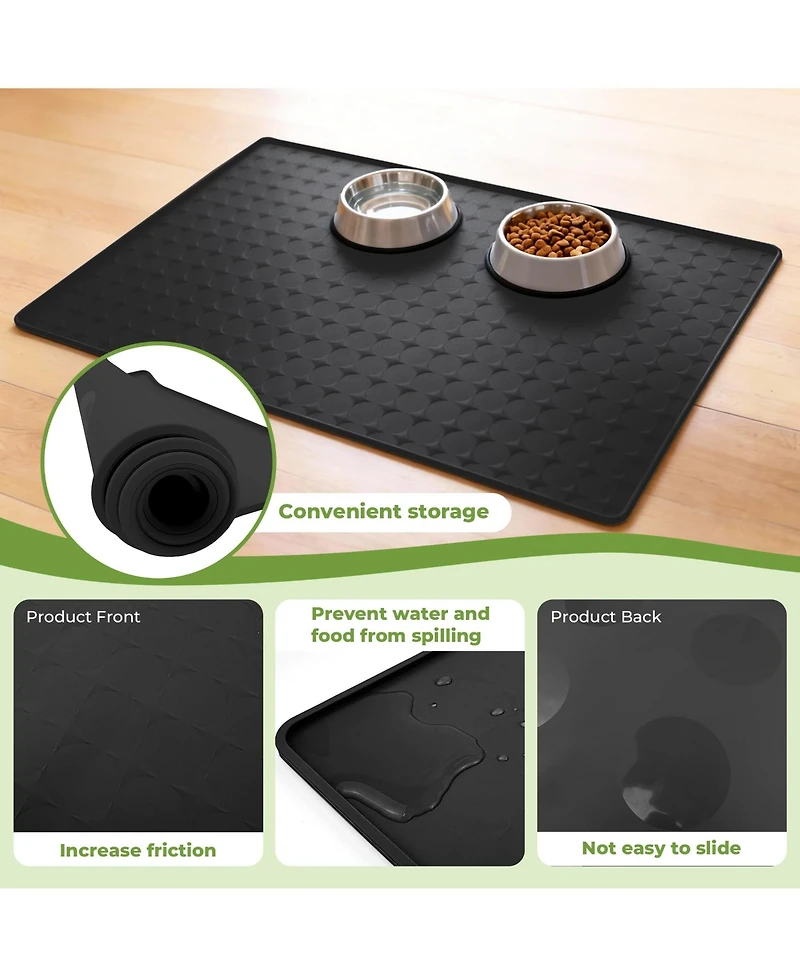 Aronkl Extra Large Food Grade Silicone Pet Mat Waterproof Non-Slip Washable Multi Use