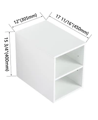 Sillysis Wall Mounted Bathroom Vanity with Ceramic Vessel Sink, Side Storage Shelf, Soft Close Doors