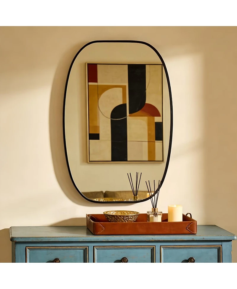 Laoties 20" x 30" Oval Bathroom Vanity Mirror, Metal Framed Wall Mirror for Bedroom and Entryway
