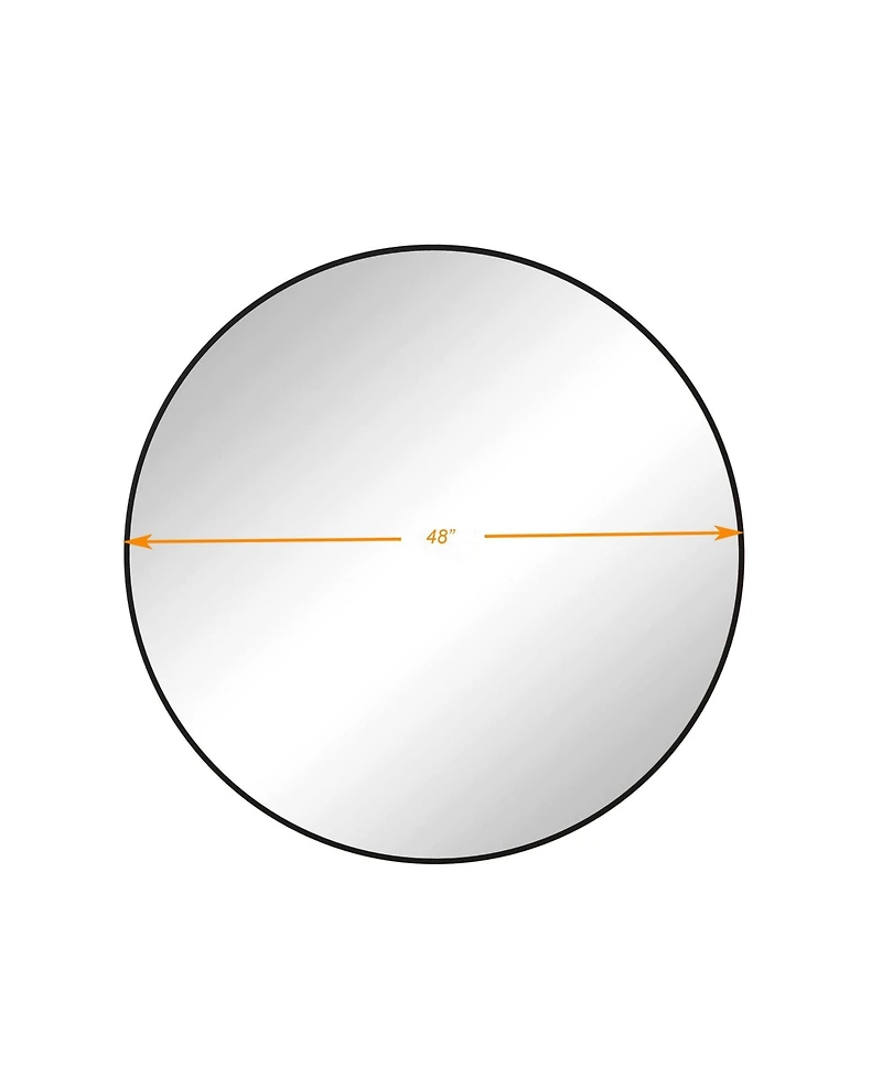 Laoties 48" Oversized Round Wall Mirror, Large Modern Metal Circle Statement Mirror for Living Room