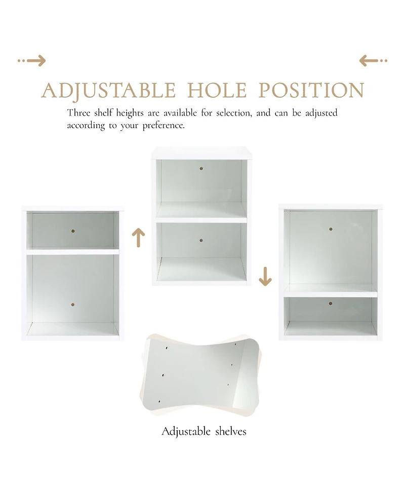 Sillysis 59 Inch Wall Mounted Double Bathroom Vanity with Dual Resin Sinks and Open Storage Shelves for Modern Master Bath