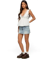 Edikted Women's Meadow Linen Look Lacey Top