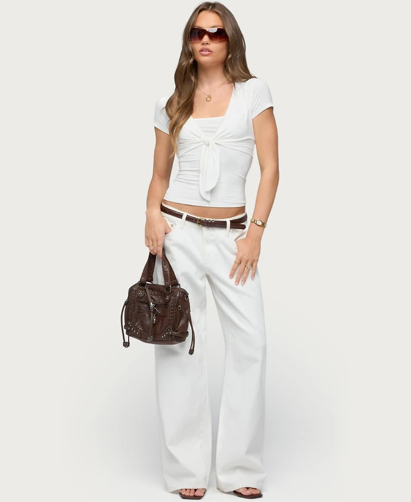 Edikted Women's Malka Two Piece Tie Front Top