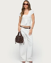 Edikted Women's Malka Two Piece Tie Front Top