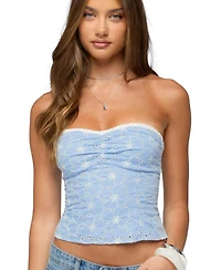 Edikted Women's Zeffey Strapless Eyelet Corset
