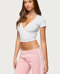 Edikted Women's Yilenah Wrap V Neck Top