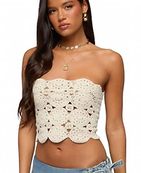 Edikted Women's Laurin Crochet Strapless Top