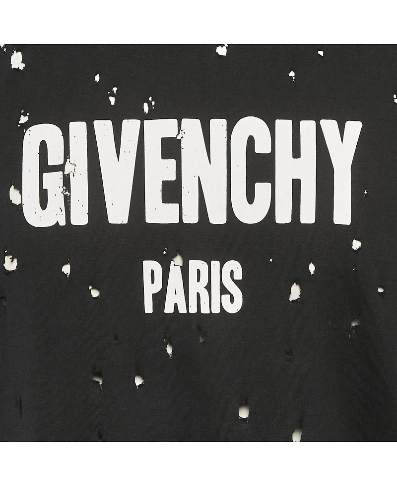 Pre-Owned Givenchy Men's Logo Print Jersey Distressed T-Shirt