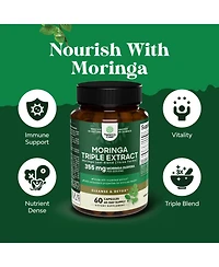 Nature's Craft Moringa Capsules Triple Extract Immune and Oxidative Stress Support, Non Gmo 60 Capsules