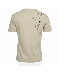 Pre-Owned Roberto Cavalli Men's Floral Embroidered Jersey V-Neck T-Shirt